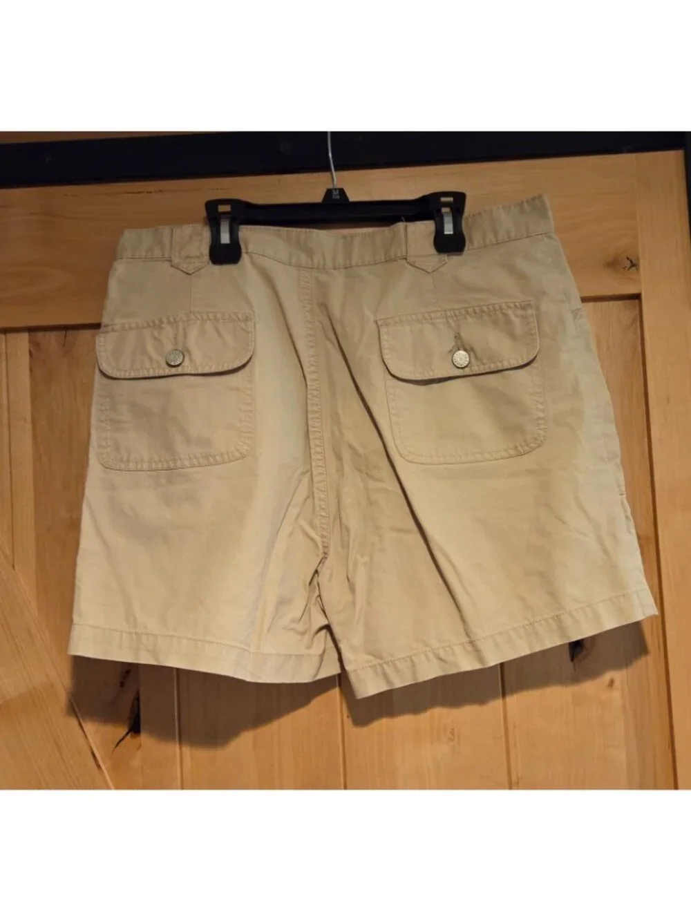 Vtg Y2k 90s Bill Blass Woman's 12 Tan Khaki Utility High Rise Shorts Big Pockets